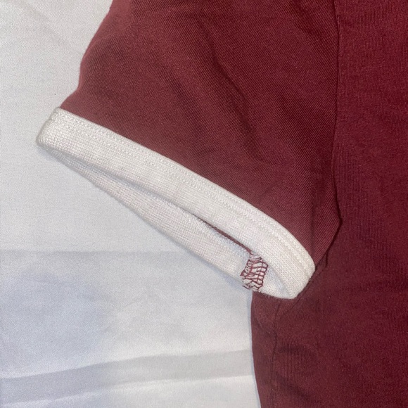 H&M Burgundy with white stripes Shirt - Picture 4 of 5